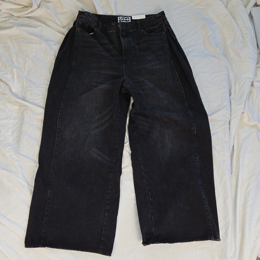 #34 KDC by Kahlina Wide-Leg Jeans Black Denim 5-Pocket Solid Women’s Size 8
